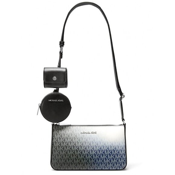 New Michael Kors Jet Set Small Ombré Signature Crossbody Bag with Case Black - Picture 3 of 5